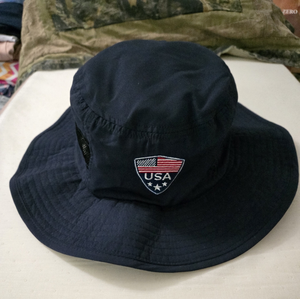 Navy Blue Boonie Hat with USA Patch